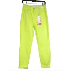 Judy Blue Slim Fit Cuffed Ankle Jeans High Rise Neon Green Wash Women 5/27 NWT